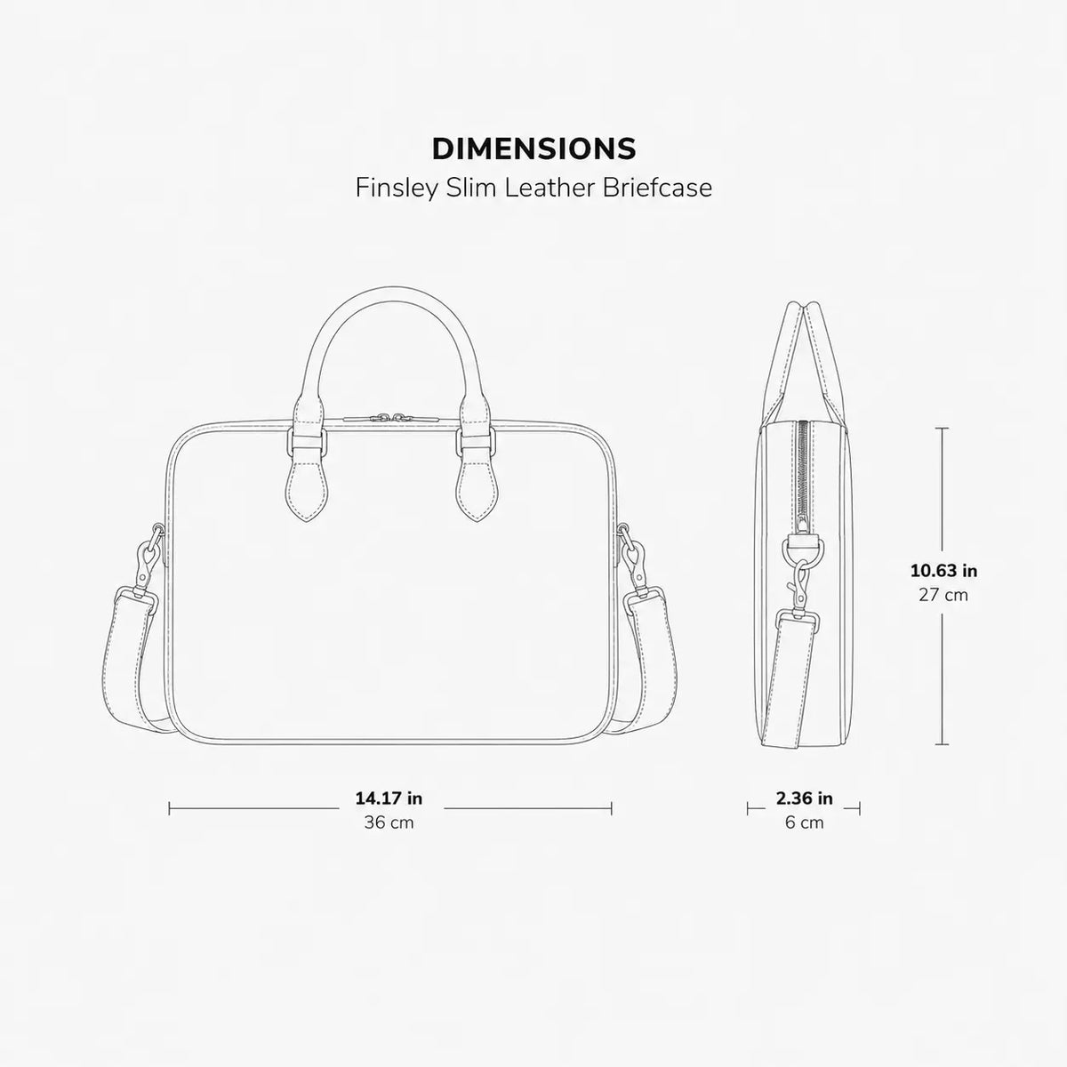 Finsley Slim Leather Briefcase