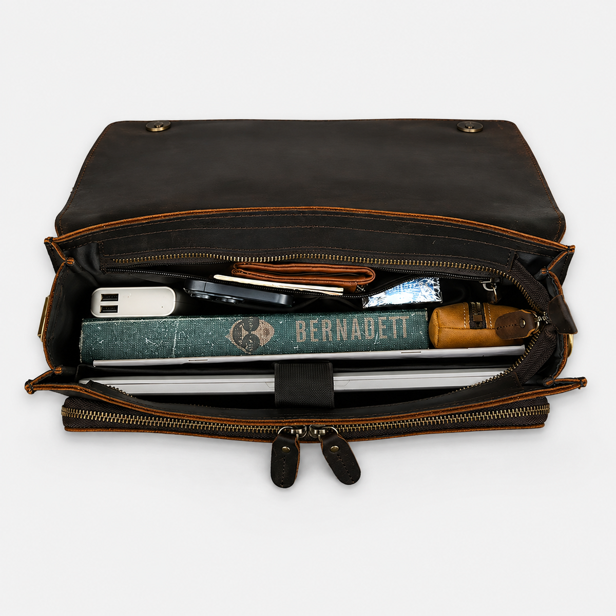 Beckett Structured Leather Briefcase