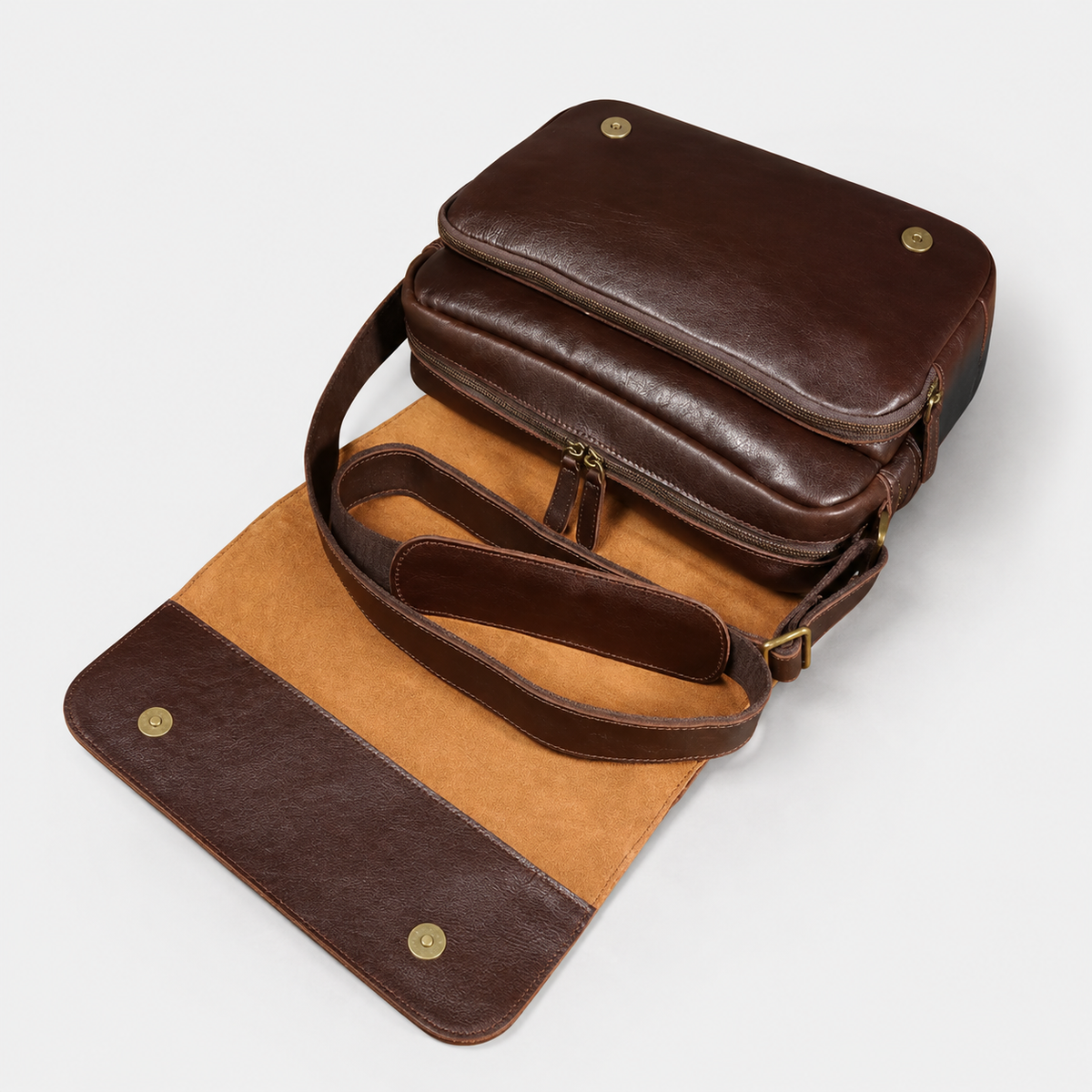 Kingsley Flap-Front Leather Crossbody