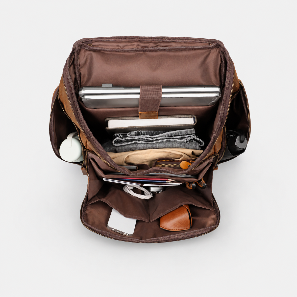 Laurent Leather Daily Carry Backpack