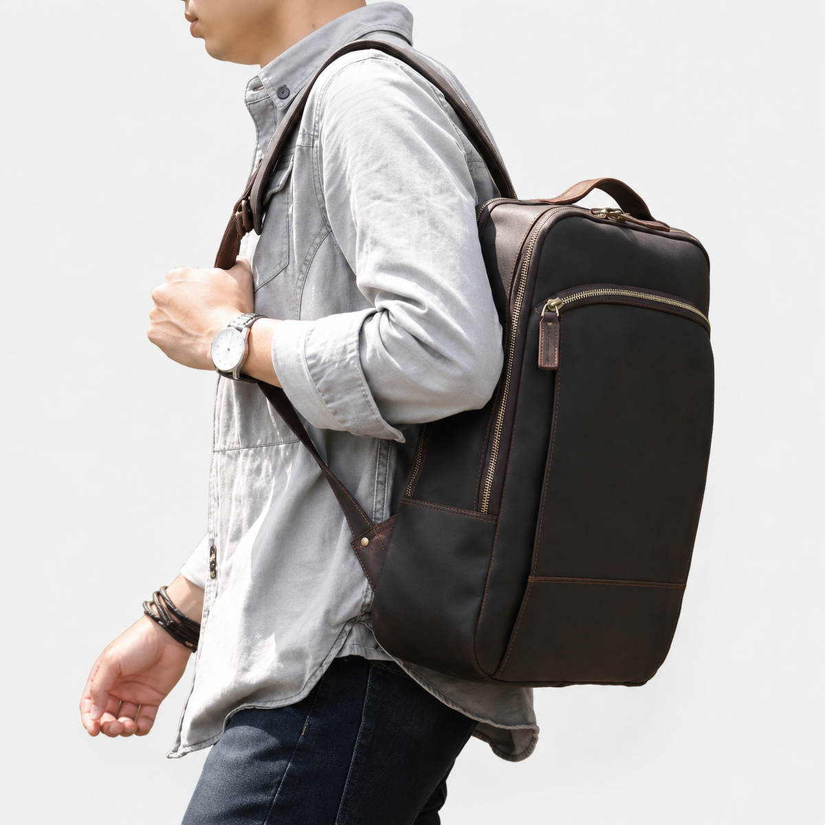 Archer Travel Leather Backpack