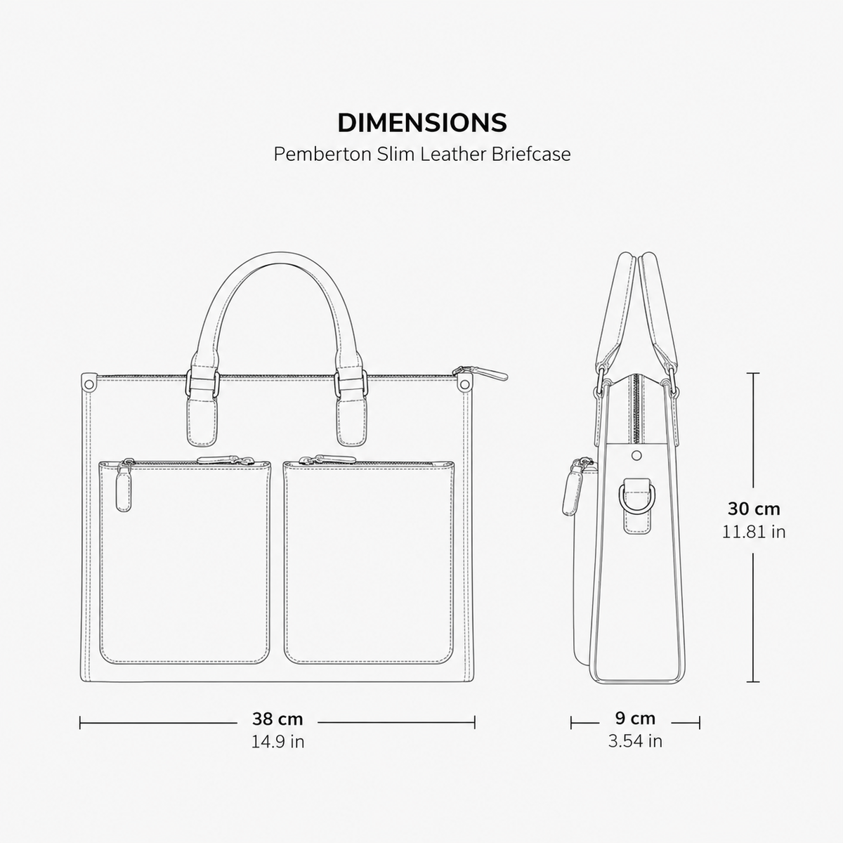 Pemberton Slim Leather Briefcase