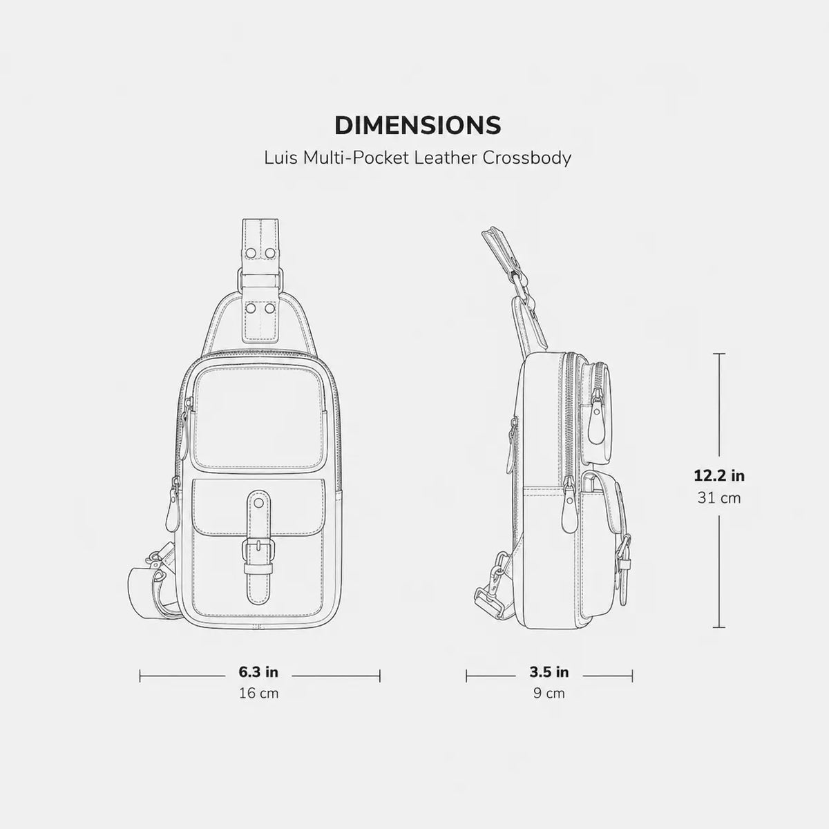 Luis Multi-Pocket Leather Crossbody