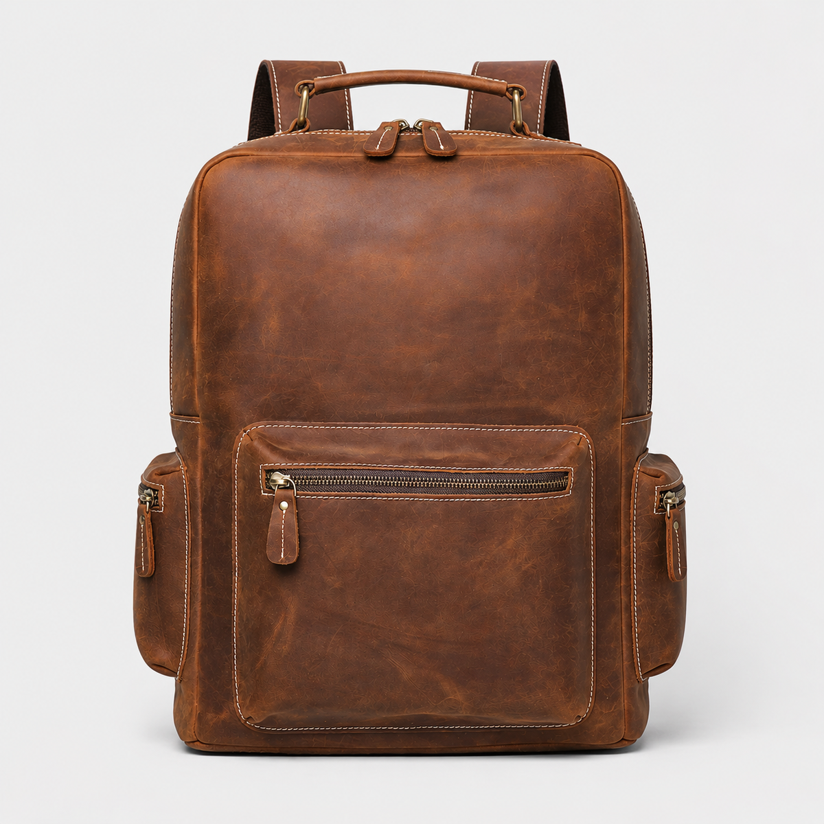 Redorf Twin-Pocket Leather Backpack
