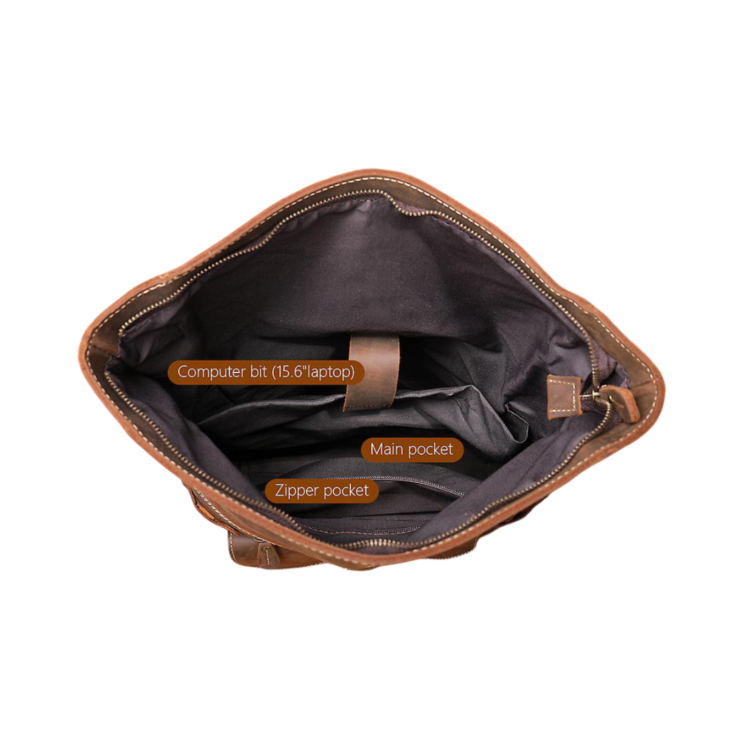Stephen Roll-Top Leather Backpack