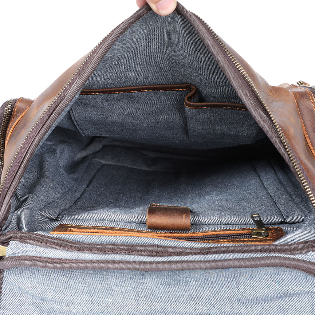 Ellison Front Pocket Leather Backpack