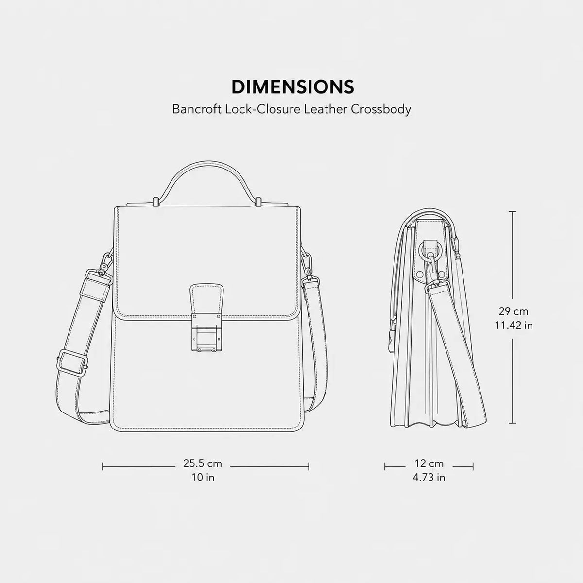 Bancroft Lock-Closure Leather Crossbody