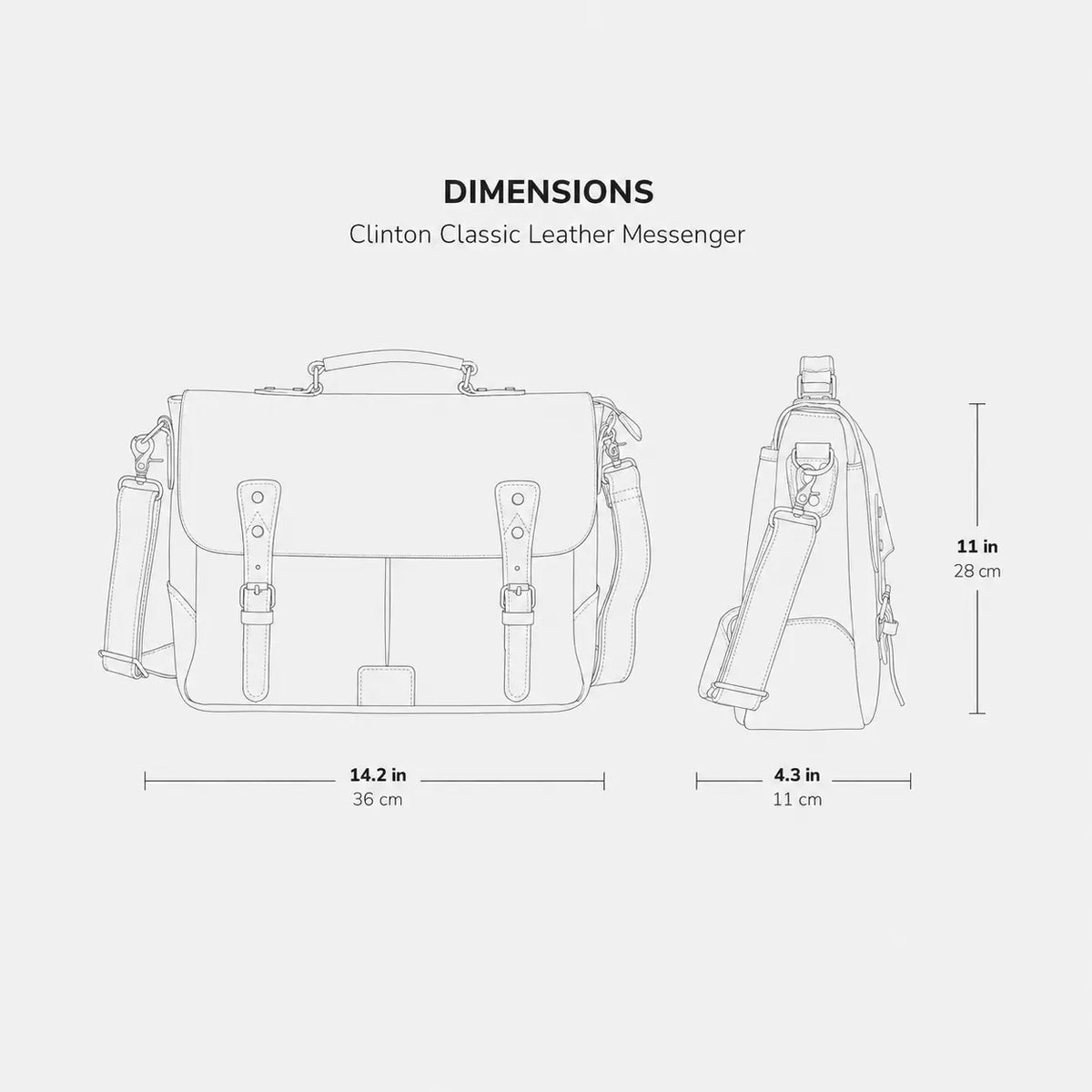 Clinton Classic Leather Messenger