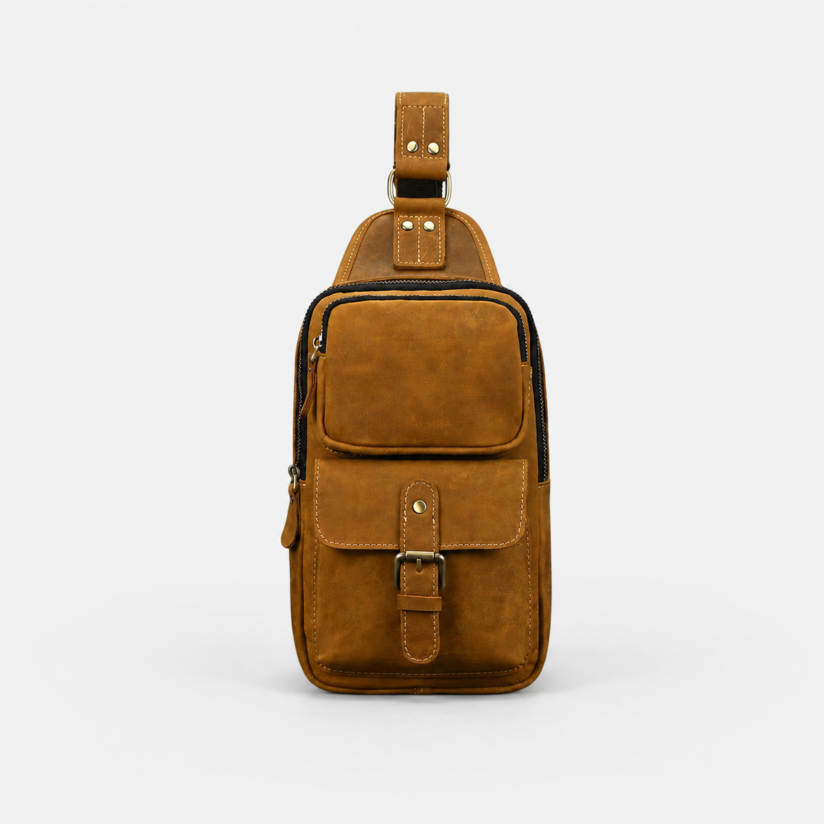 Luis Multi-Pocket Leather Crossbody