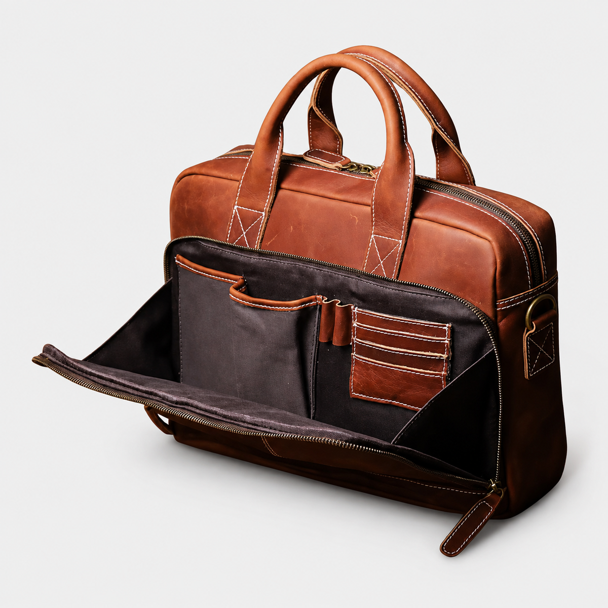 Sullivan Structured Leather Briefcase