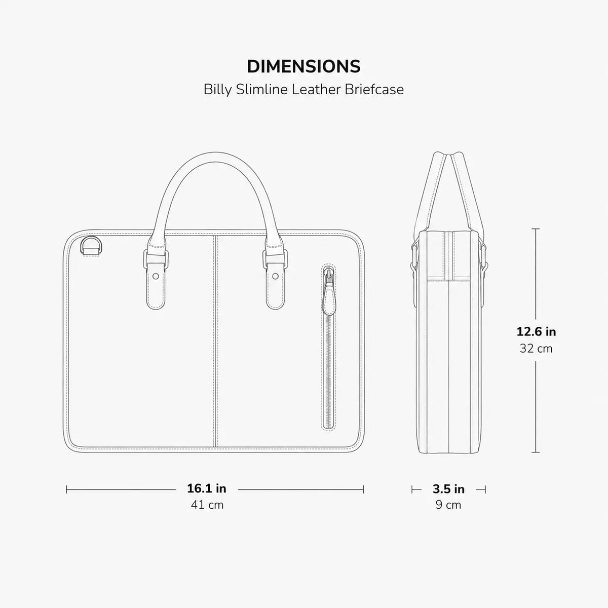 Billy Slimline Leather Briefcase