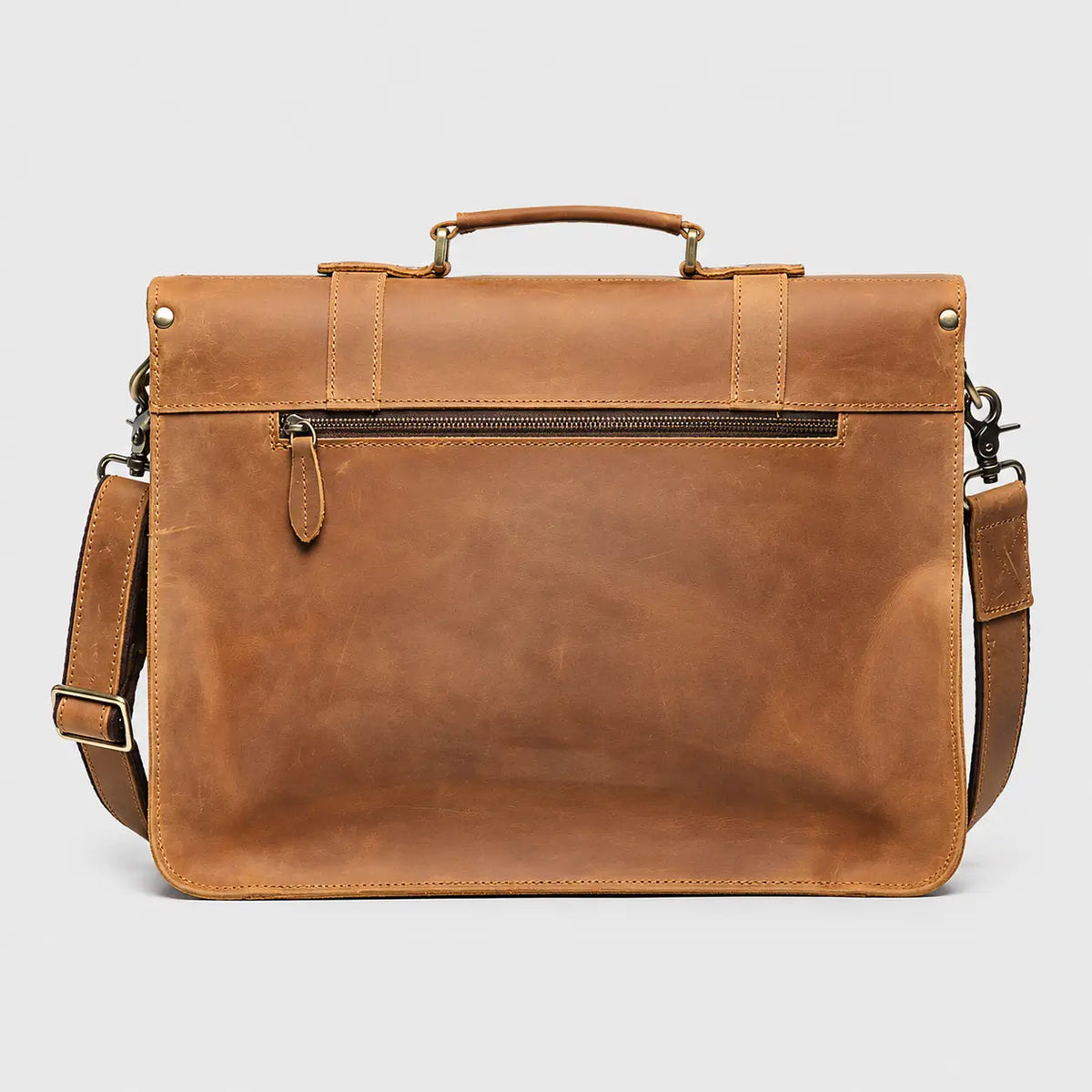 Fletcher Buckle-Flap Leather Messenger