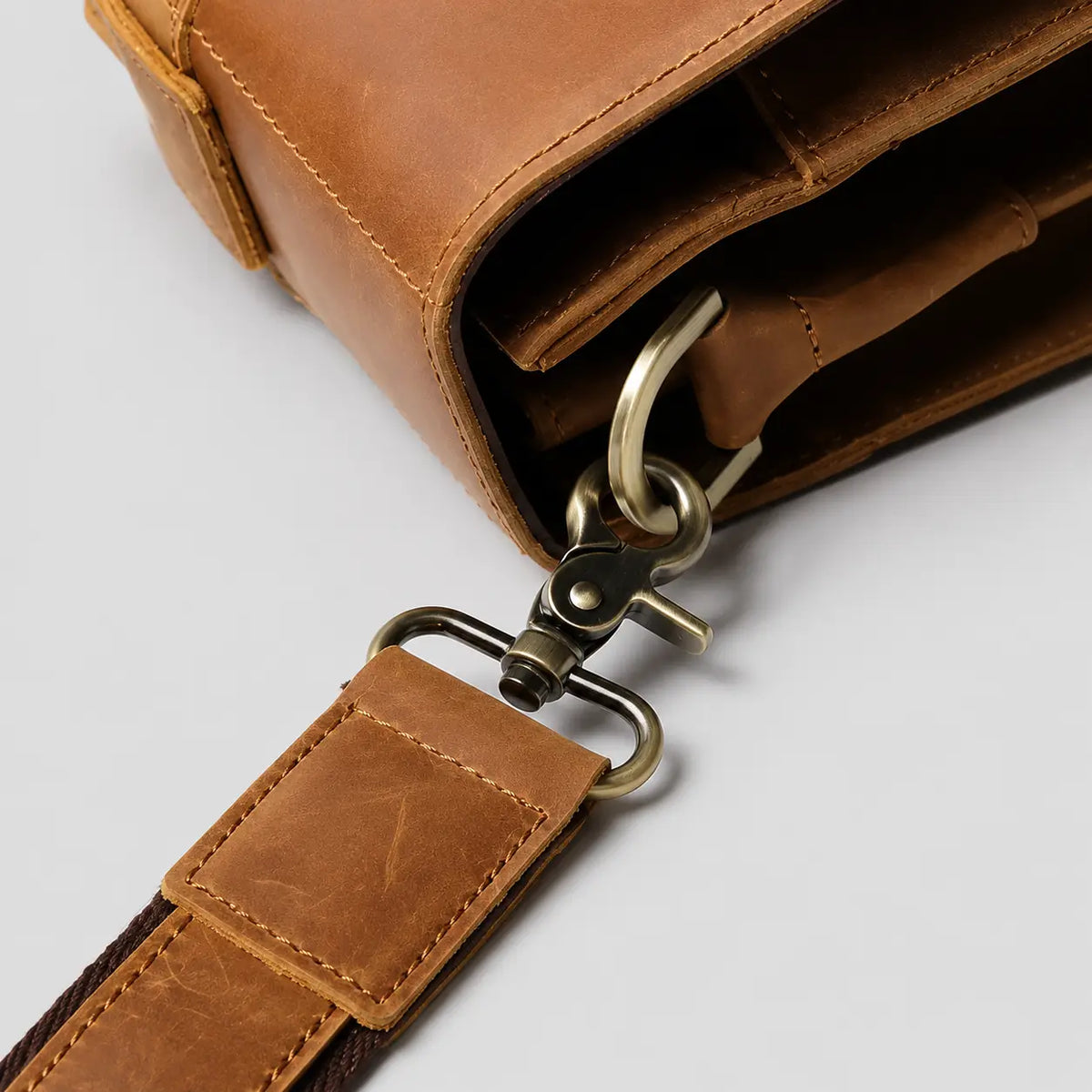 Fletcher Buckle-Flap Leather Messenger