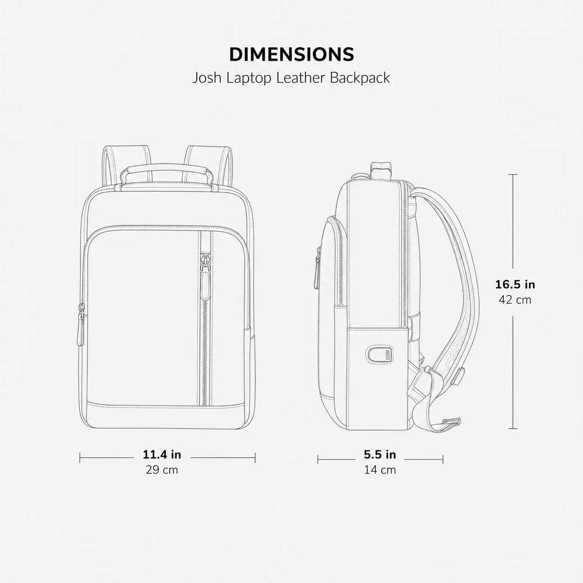 Josh Laptop Leather Backpack