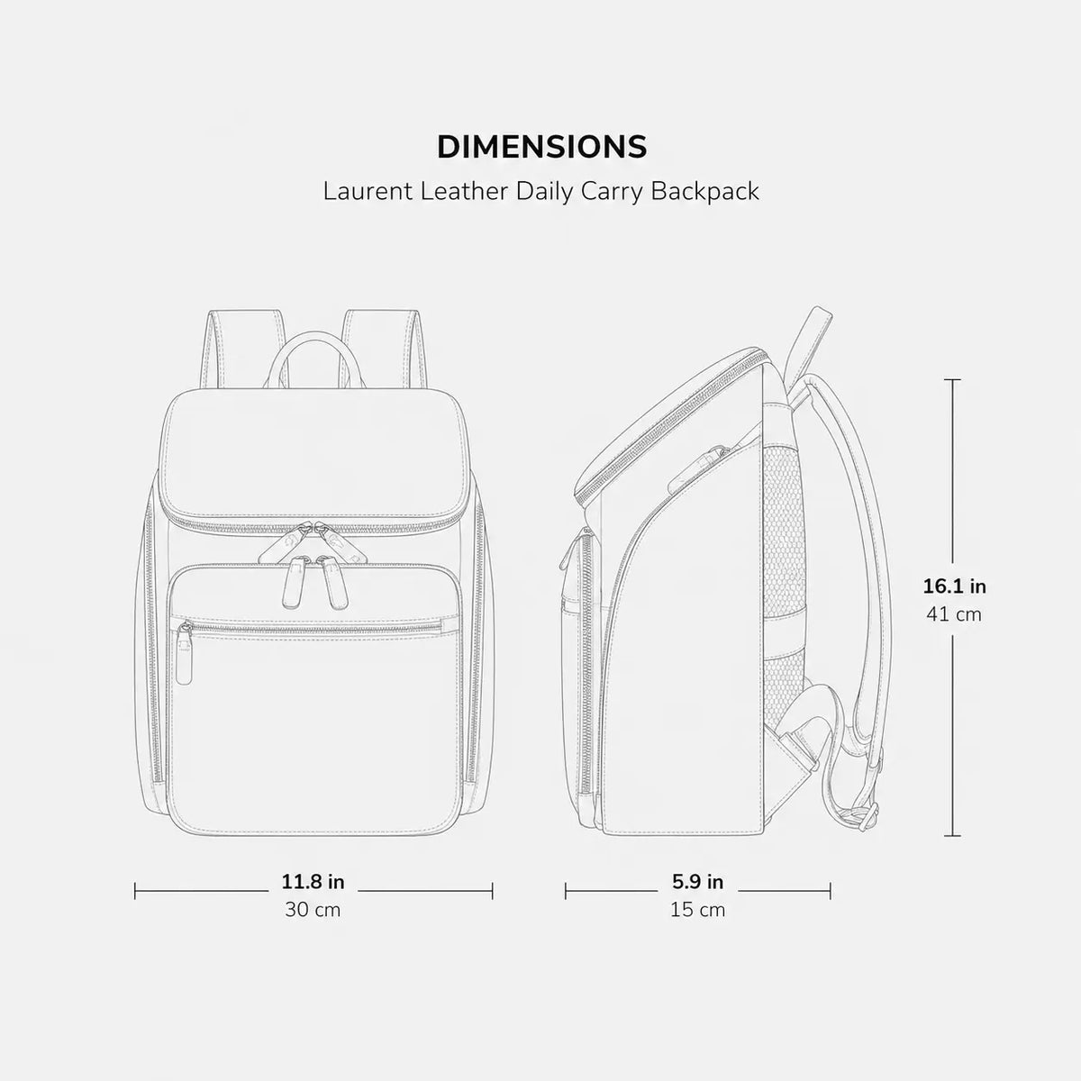 Laurent Leather Daily Carry Backpack