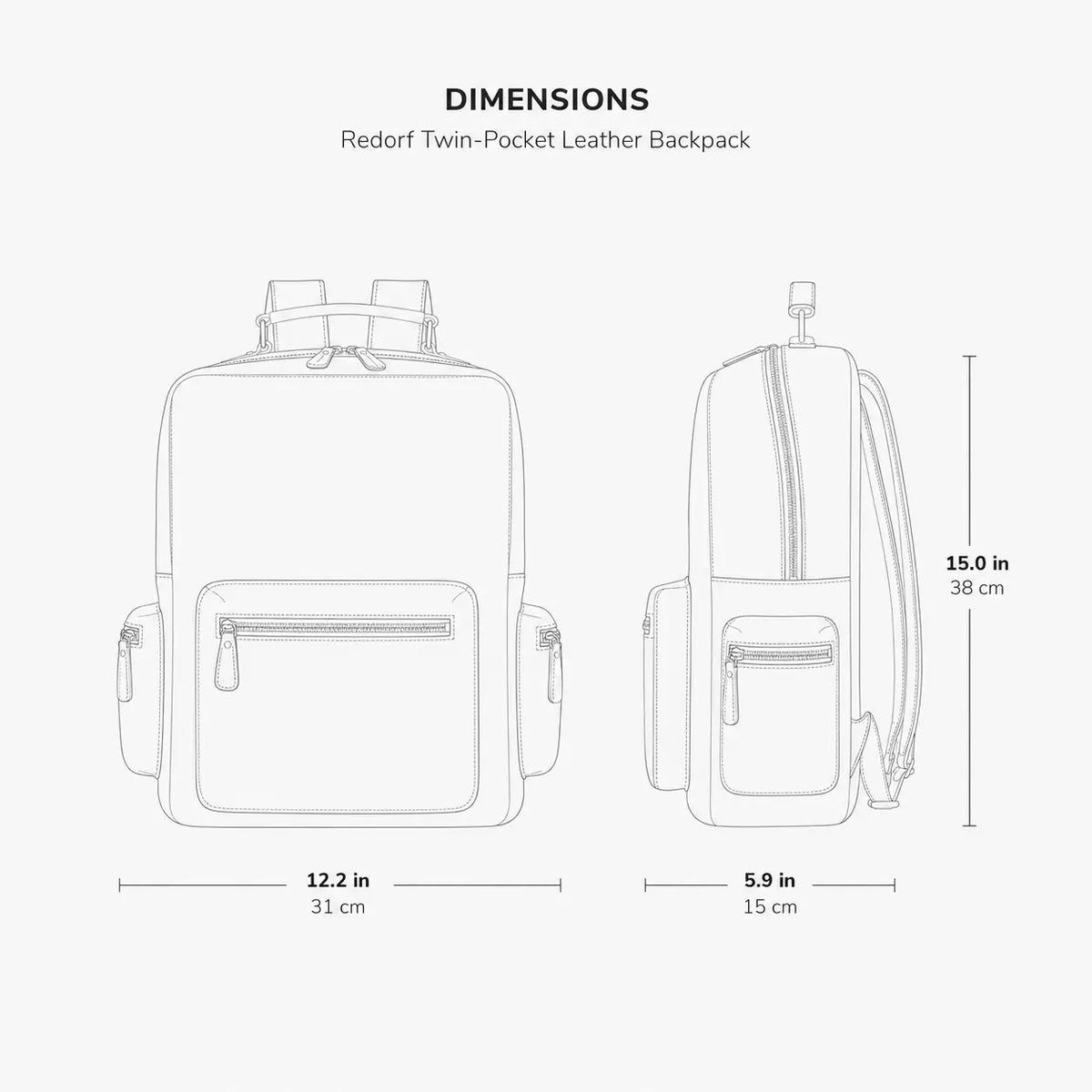 Redorf Twin-Pocket Leather Backpack