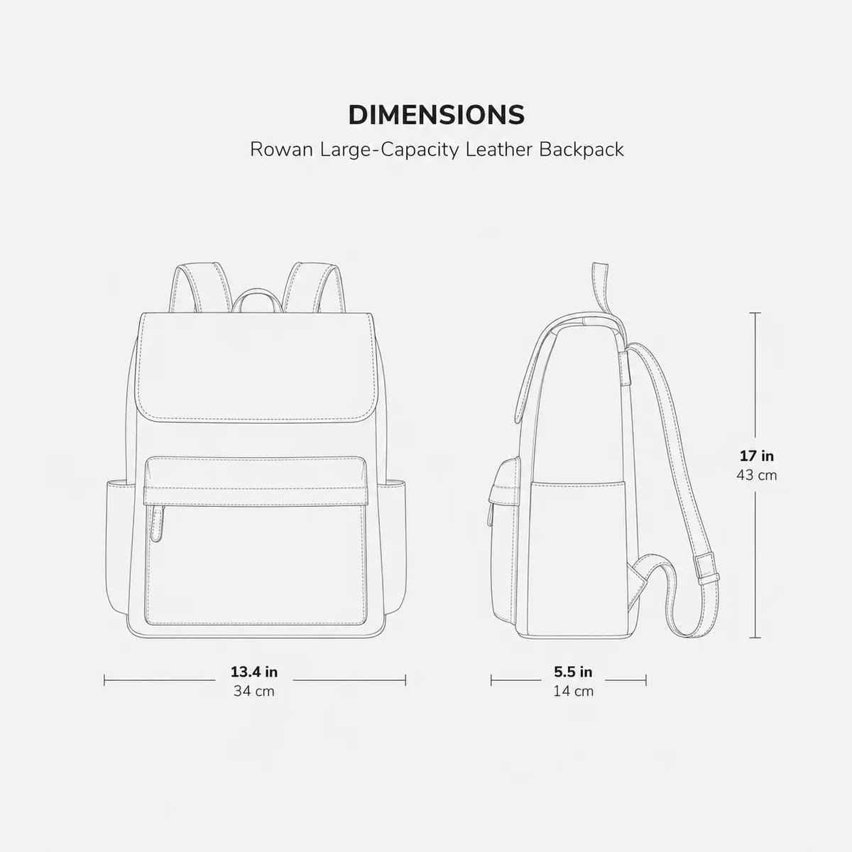 Rowan Large-Capacity Leather Backpack