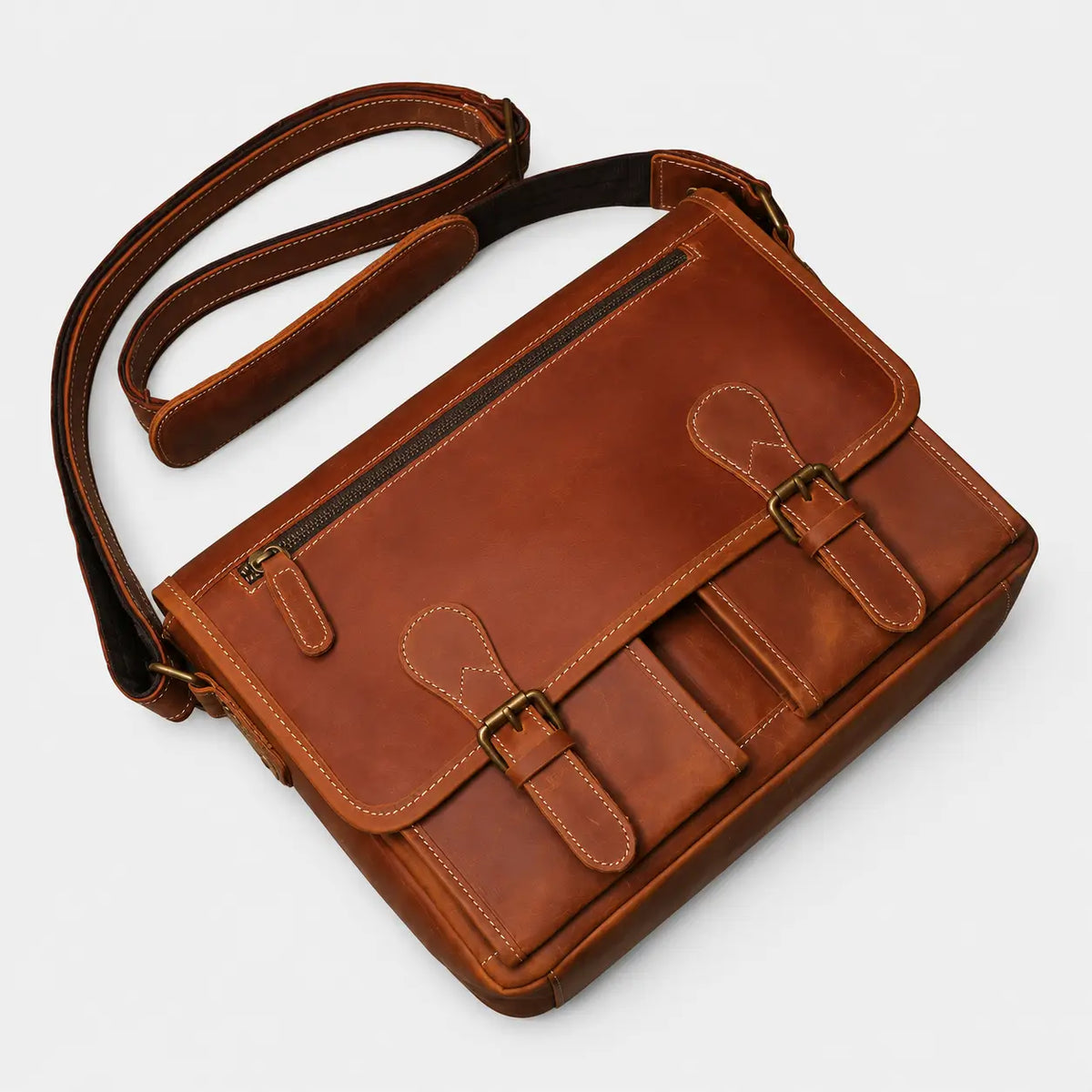 Riverton Compact Leather Messenger