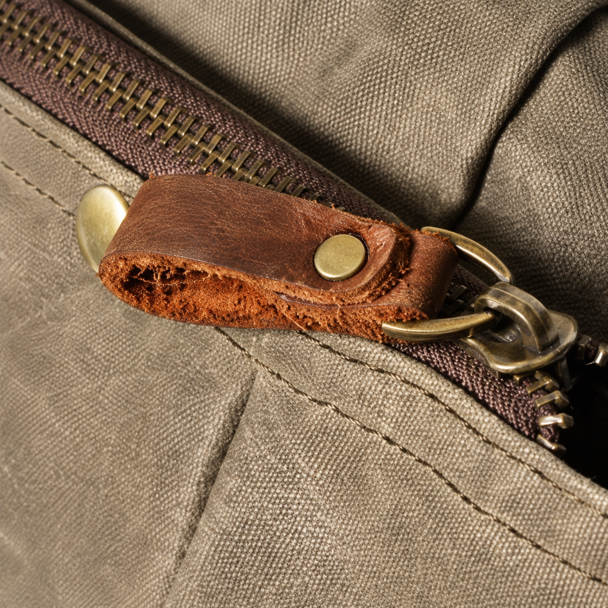 Edril Tall Roll-Top Canvas Backpack