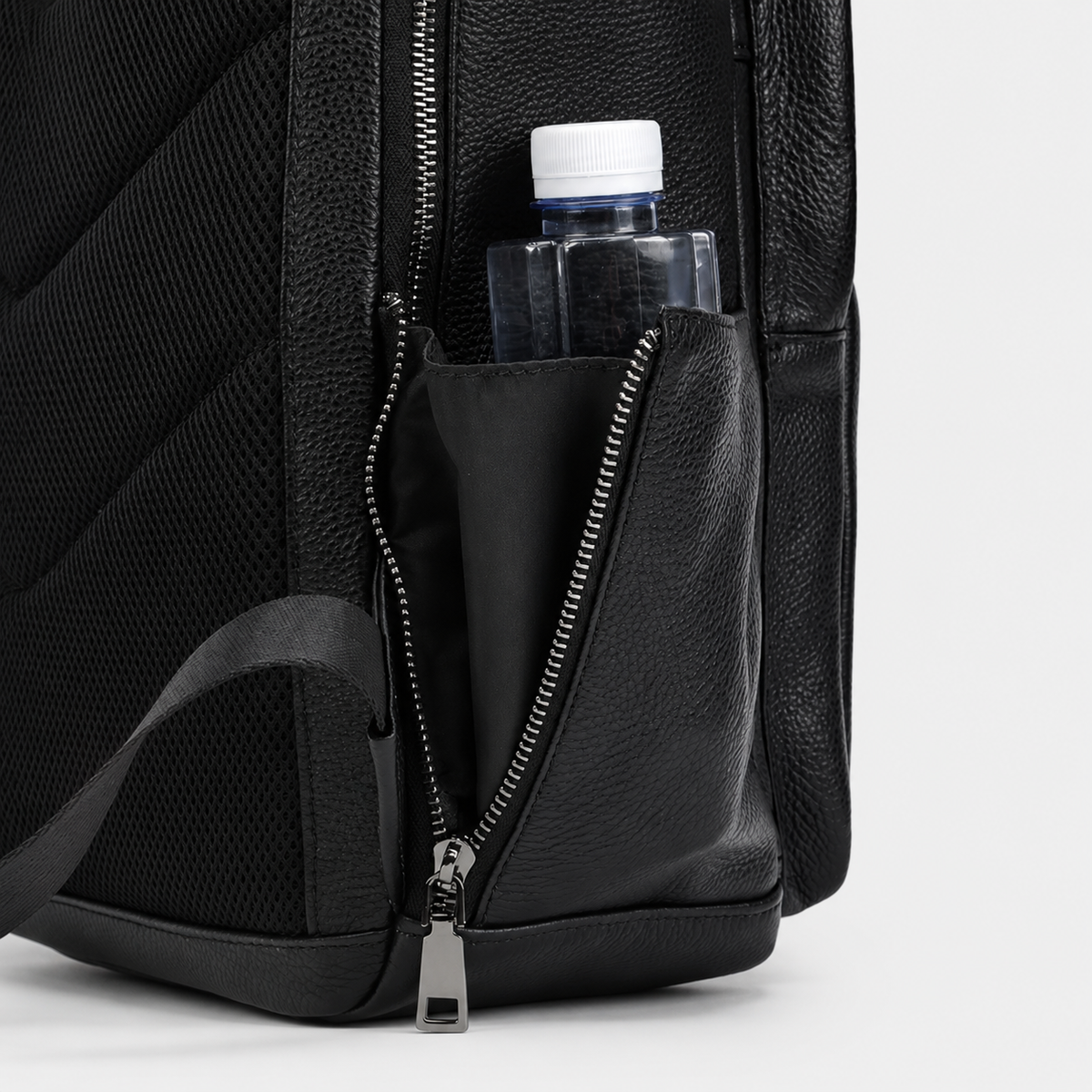 Everett Zip Leather Laptop Backpack
