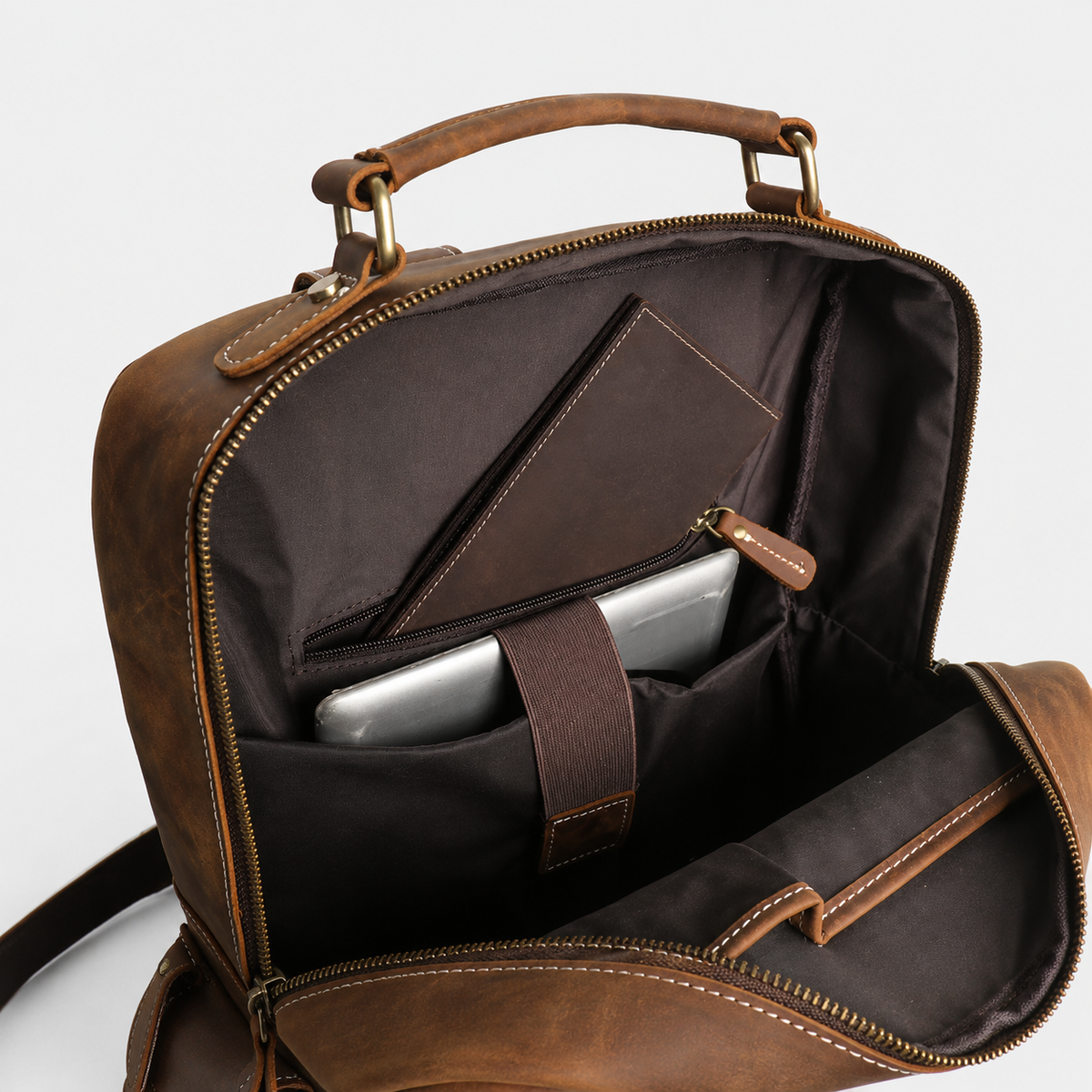 Redorf Twin-Pocket Leather Backpack
