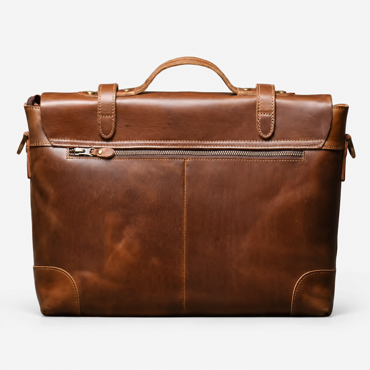 Ashford Twin-Buckle Leather Briefcase
