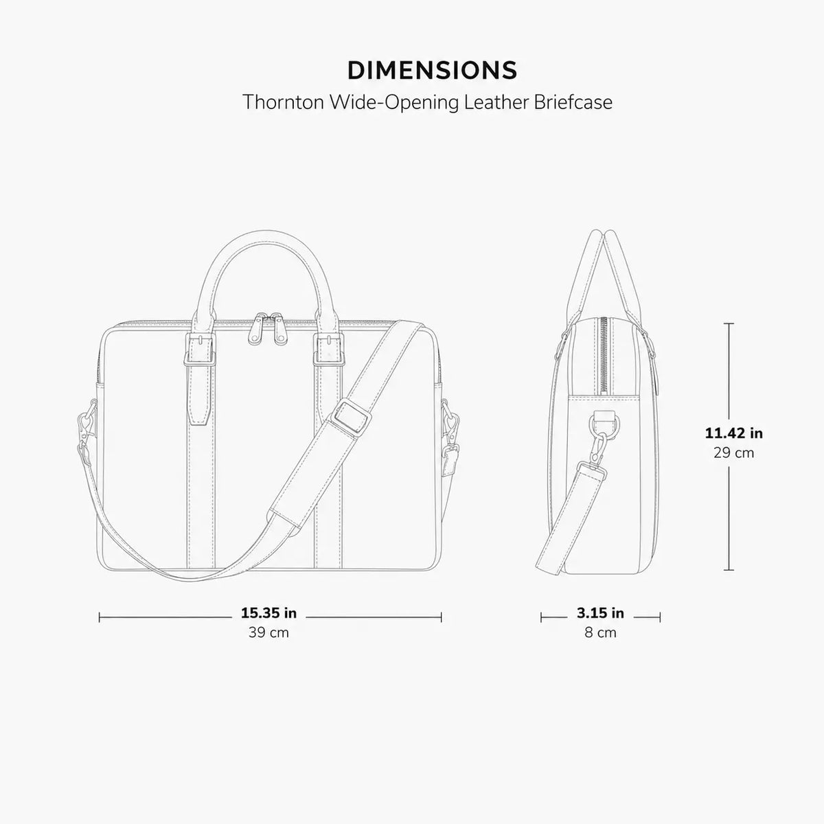 Thornton Wide-Opening Leather Briefcase