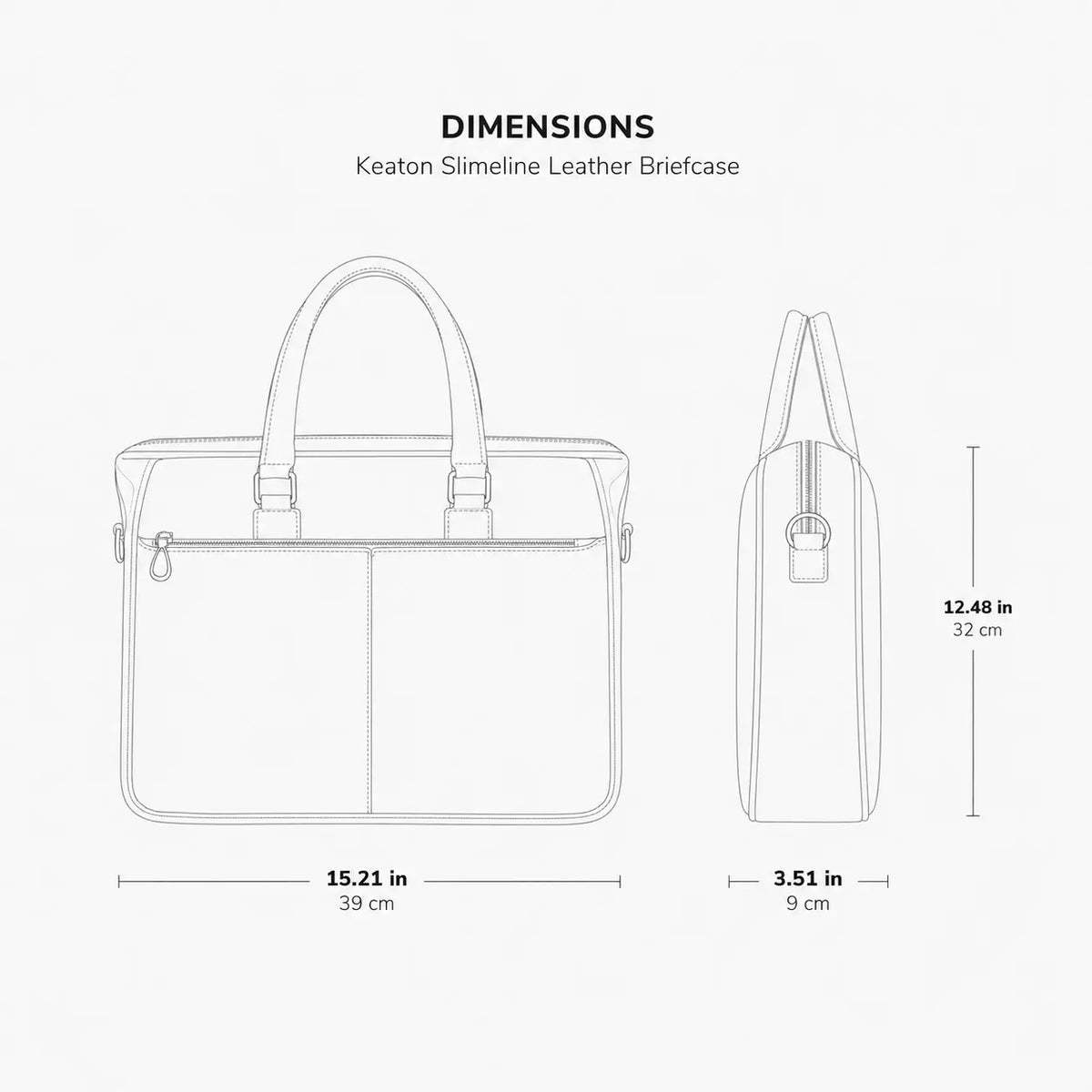 Keaton Slimeline Leather Briefcase