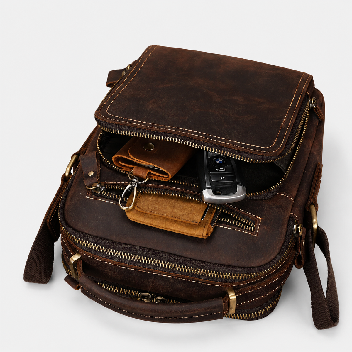 River Leather Zip Crossbody