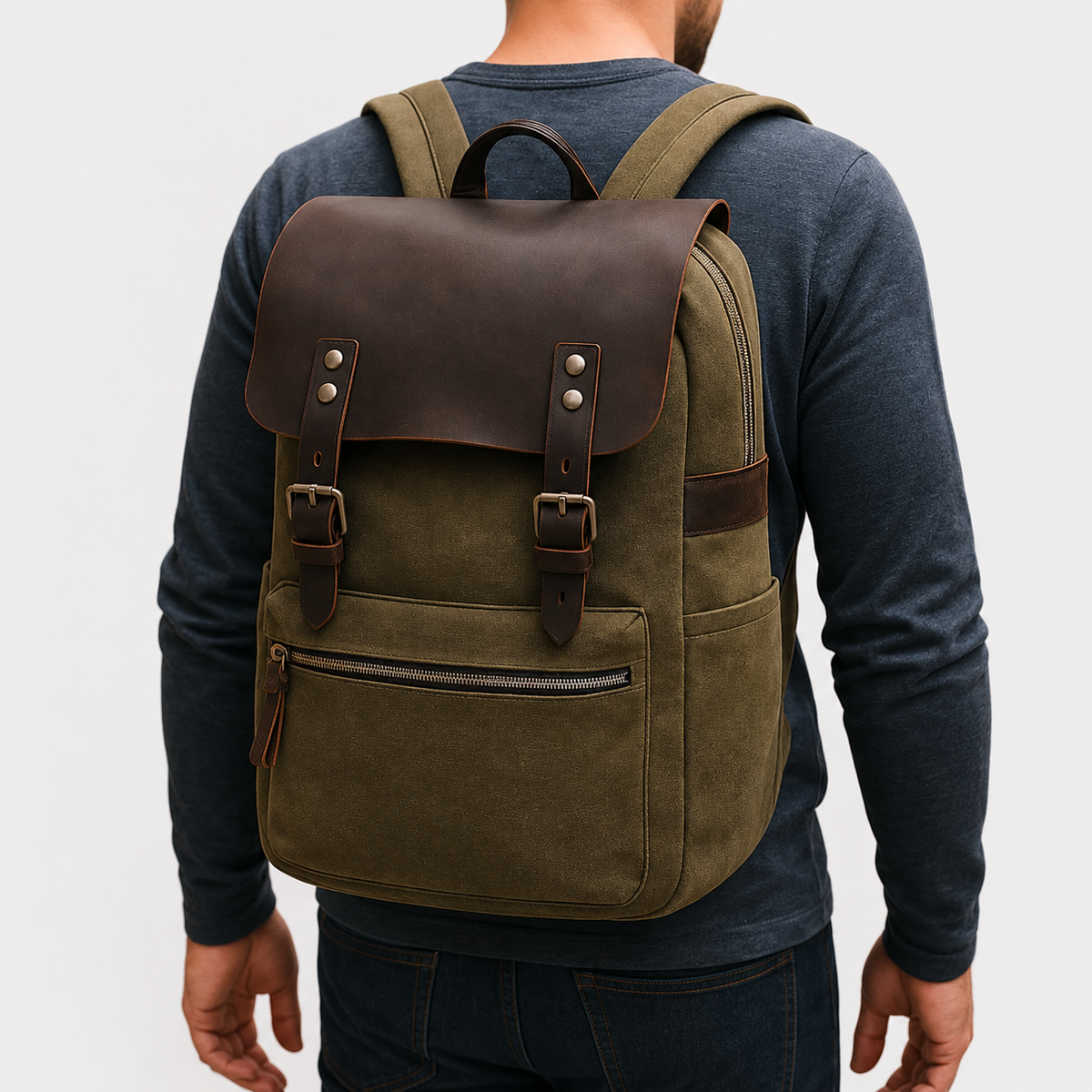 Carter Two-Tone Canvas Backpack
