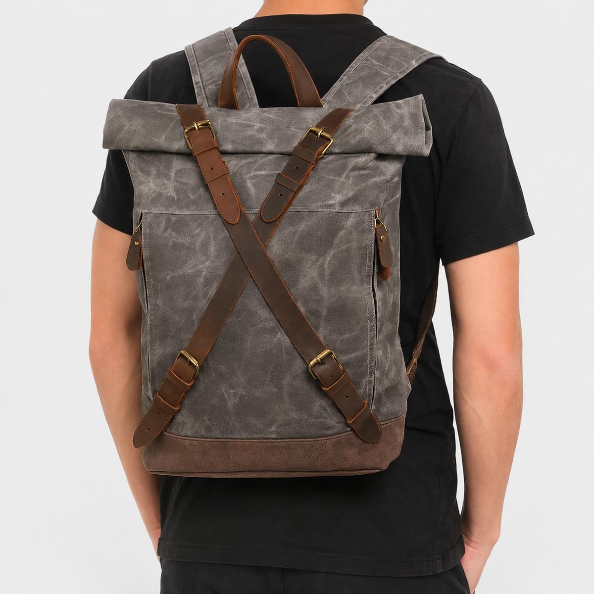Barron Cross‑Strap Canvas Rucksack