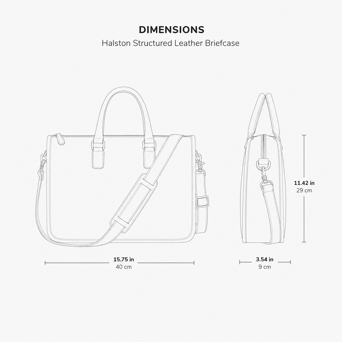 Halston Structured Leather Briefcase
