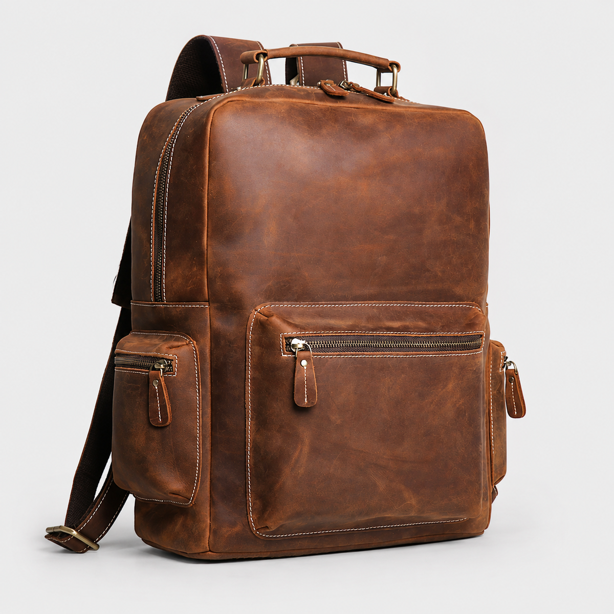 Redorf Twin-Pocket Leather Backpack