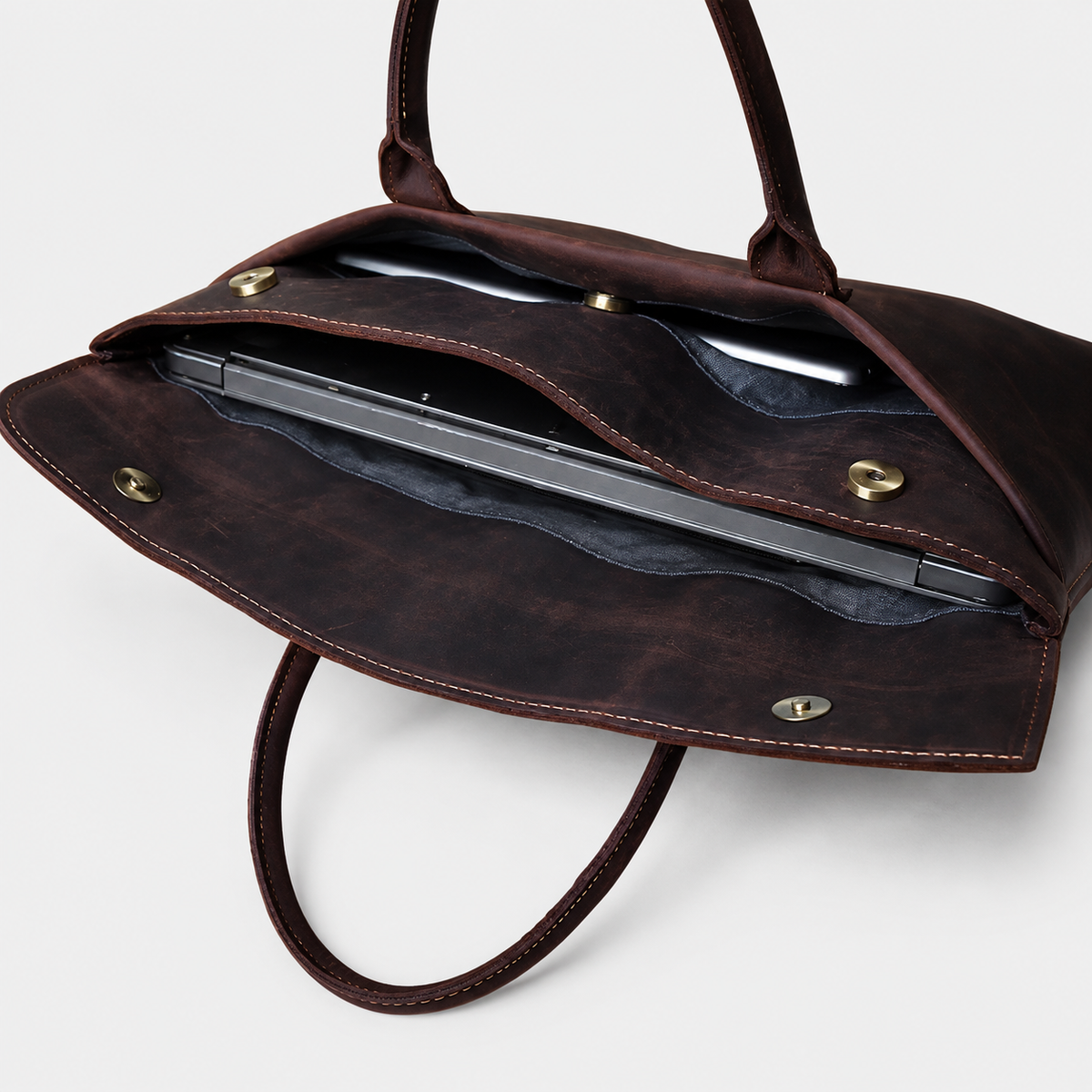 Rufus Leather Flap Tote