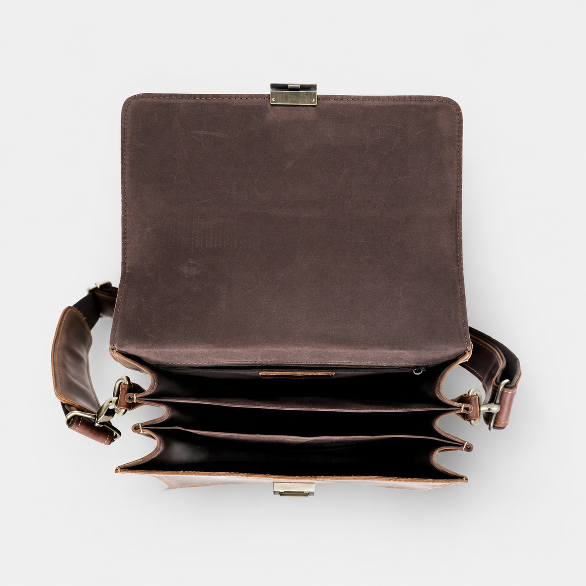 Bancroft Lock-Closure Leather Crossbody
