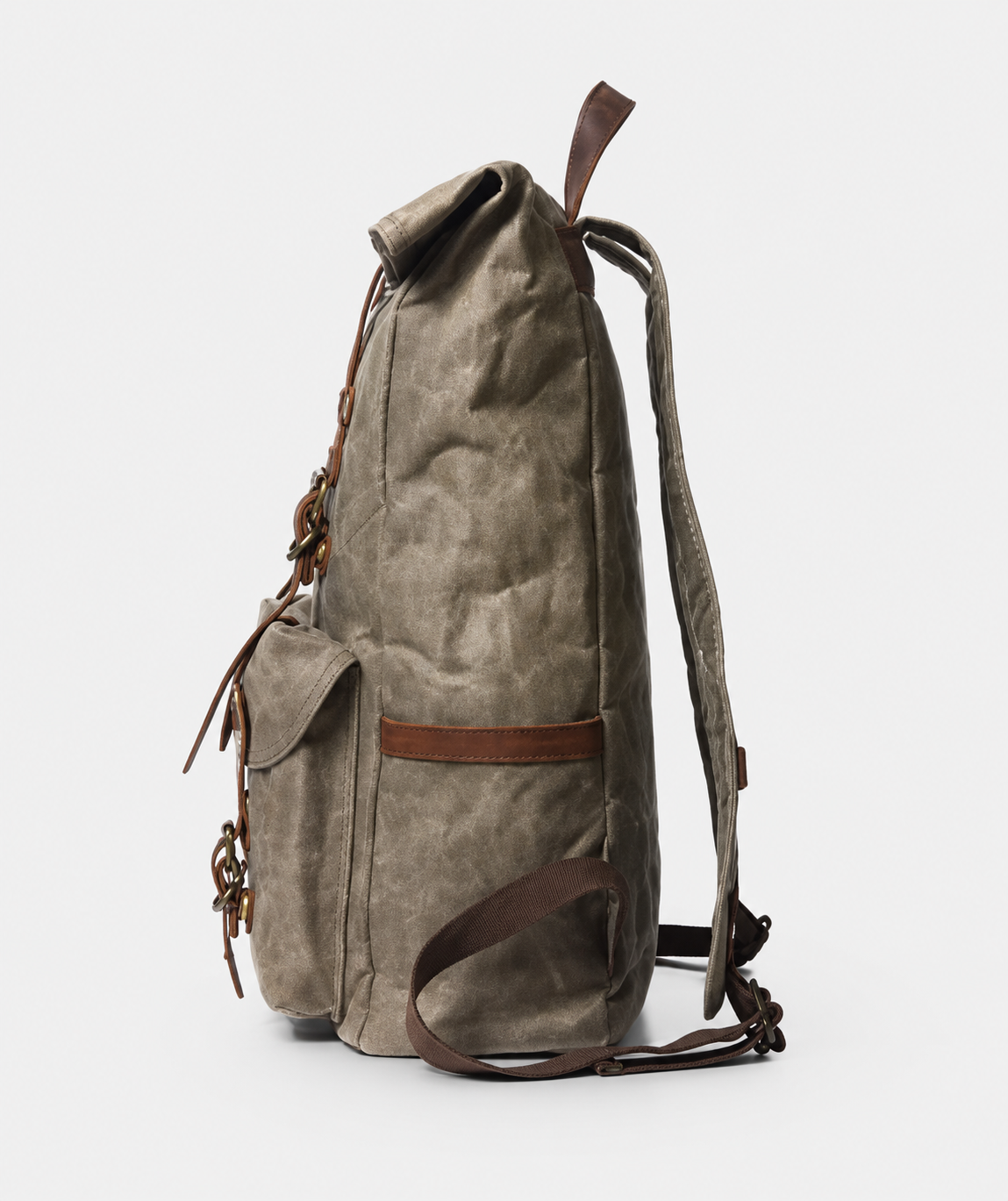 Edril Tall Roll-Top Canvas Backpack