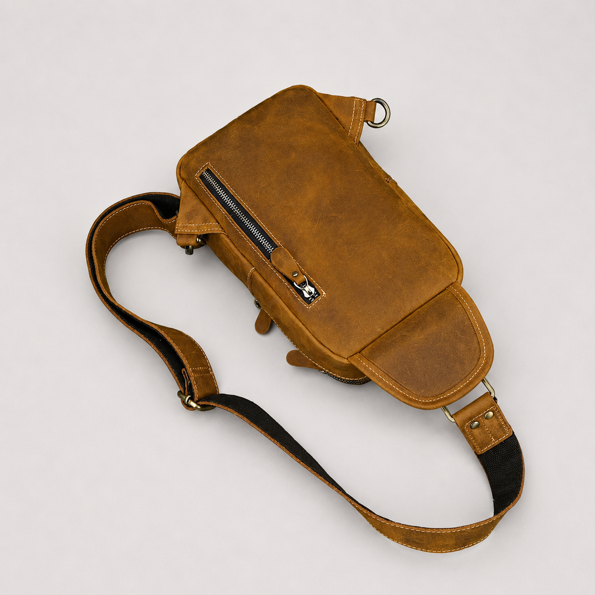 Luis Multi-Pocket Leather Crossbody