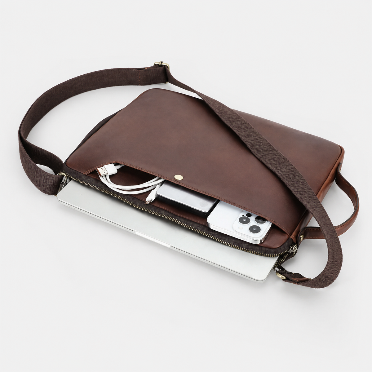 Carlisle Structured Leather Laptop Bag
