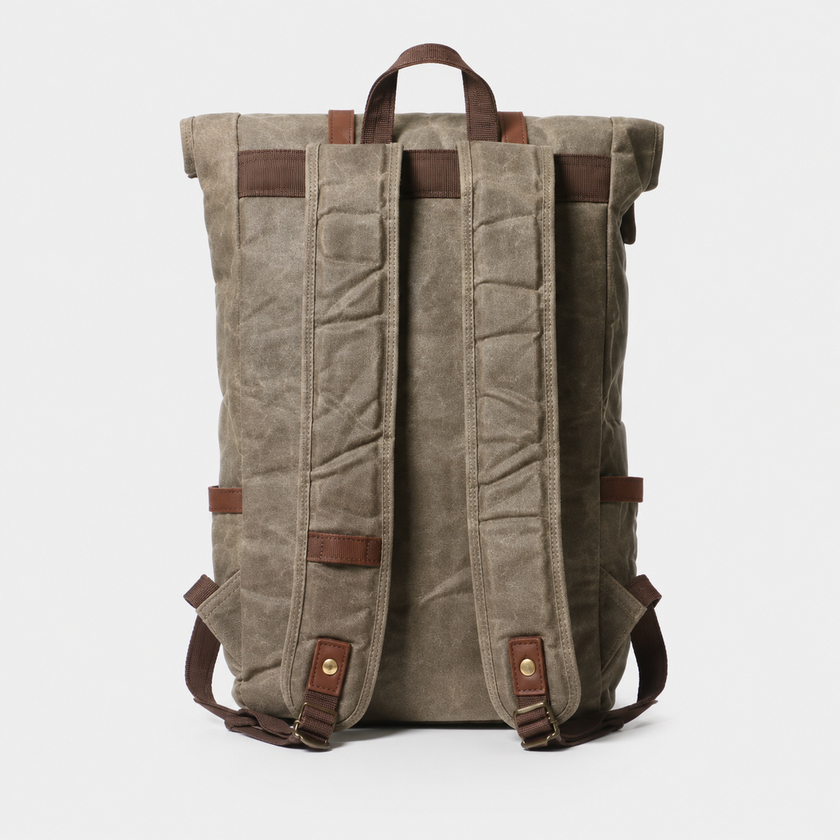 Edril Tall Roll-Top Canvas Backpack