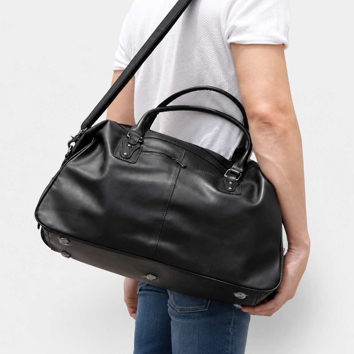 Rafael Curve Leather Duffel