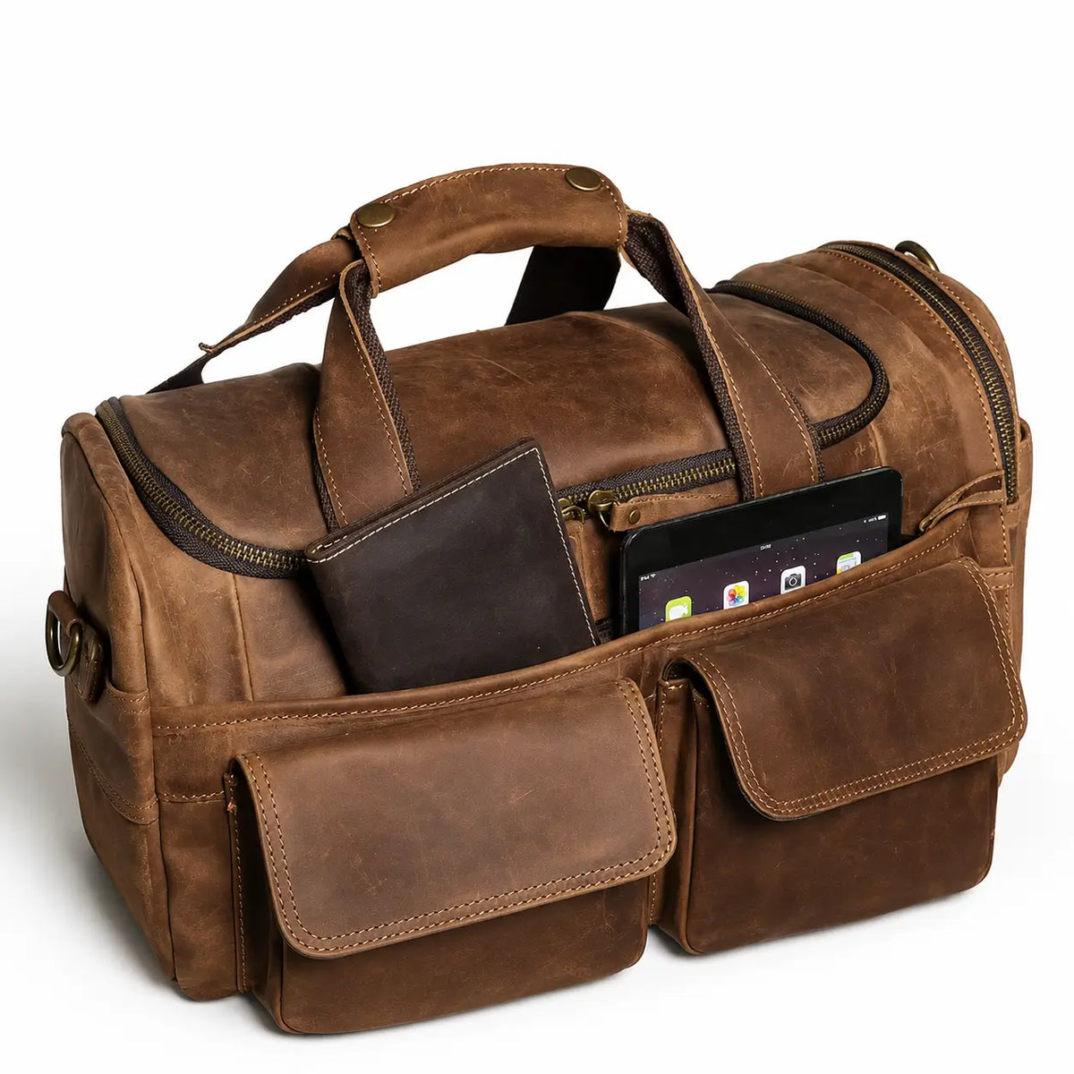 Cromwell Multi-Pocket Leather Duffel
