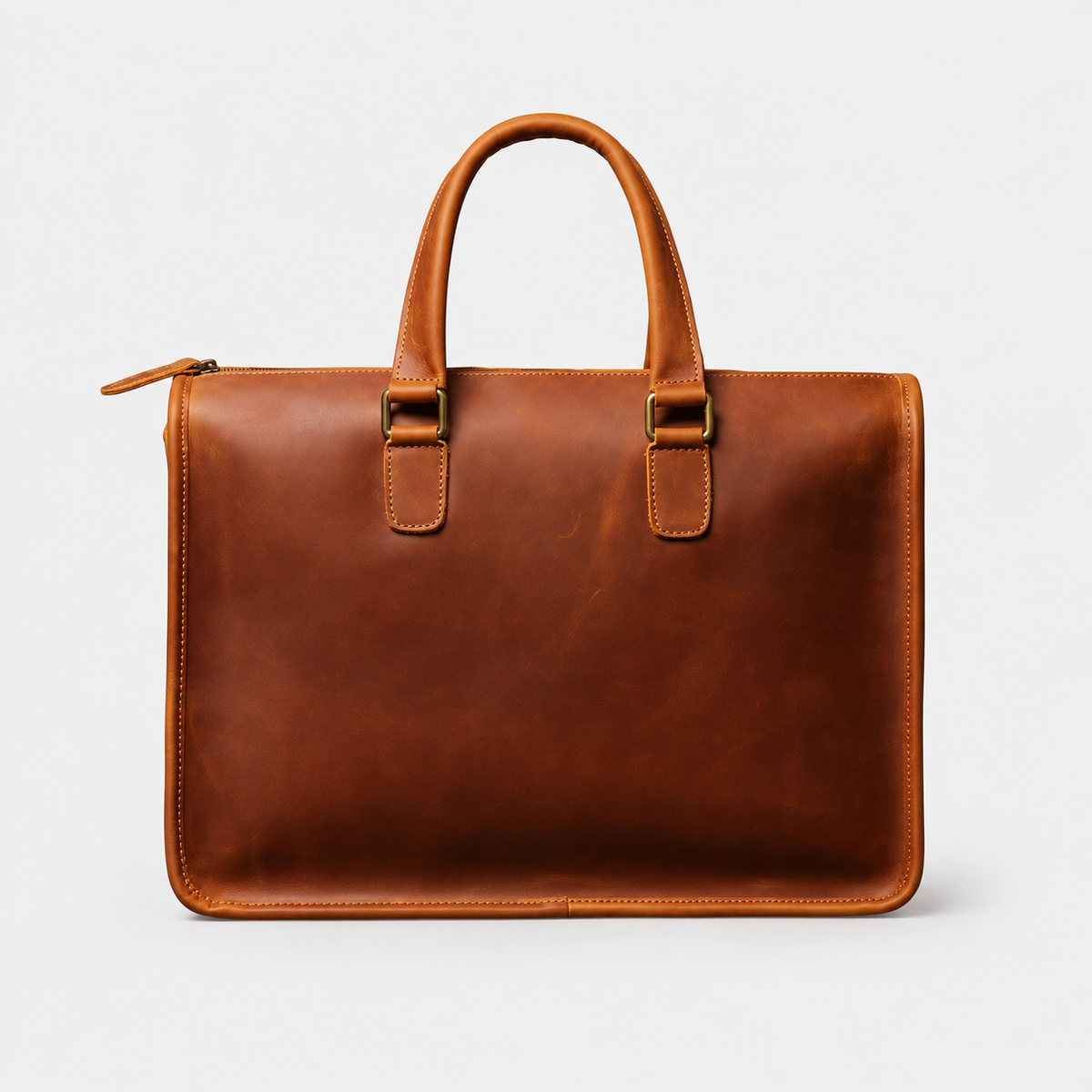 Halston Structured Leather Briefcase