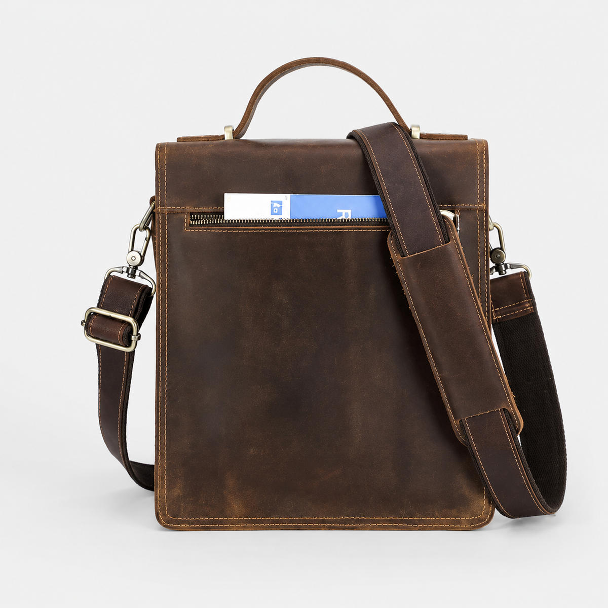Bancroft Lock-Closure Leather Crossbody
