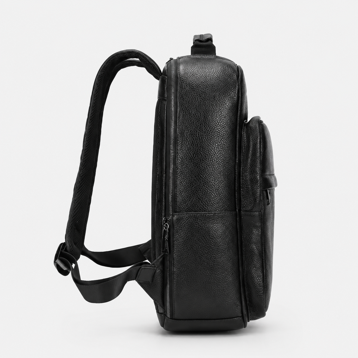 Everett Zip Leather Laptop Backpack