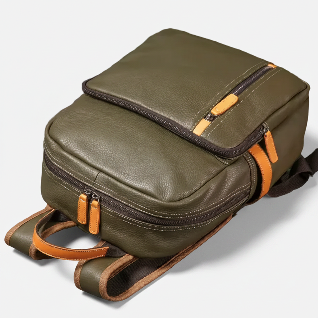 Hastings Multi-Pocket Leather Backpack