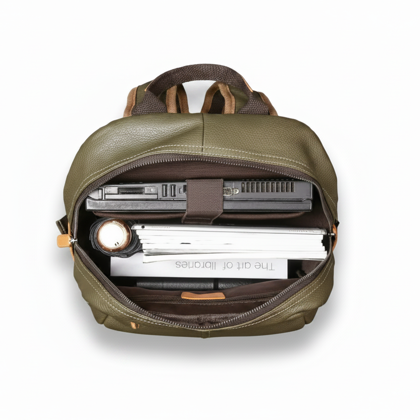 Hastings Multi-Pocket Leather Backpack