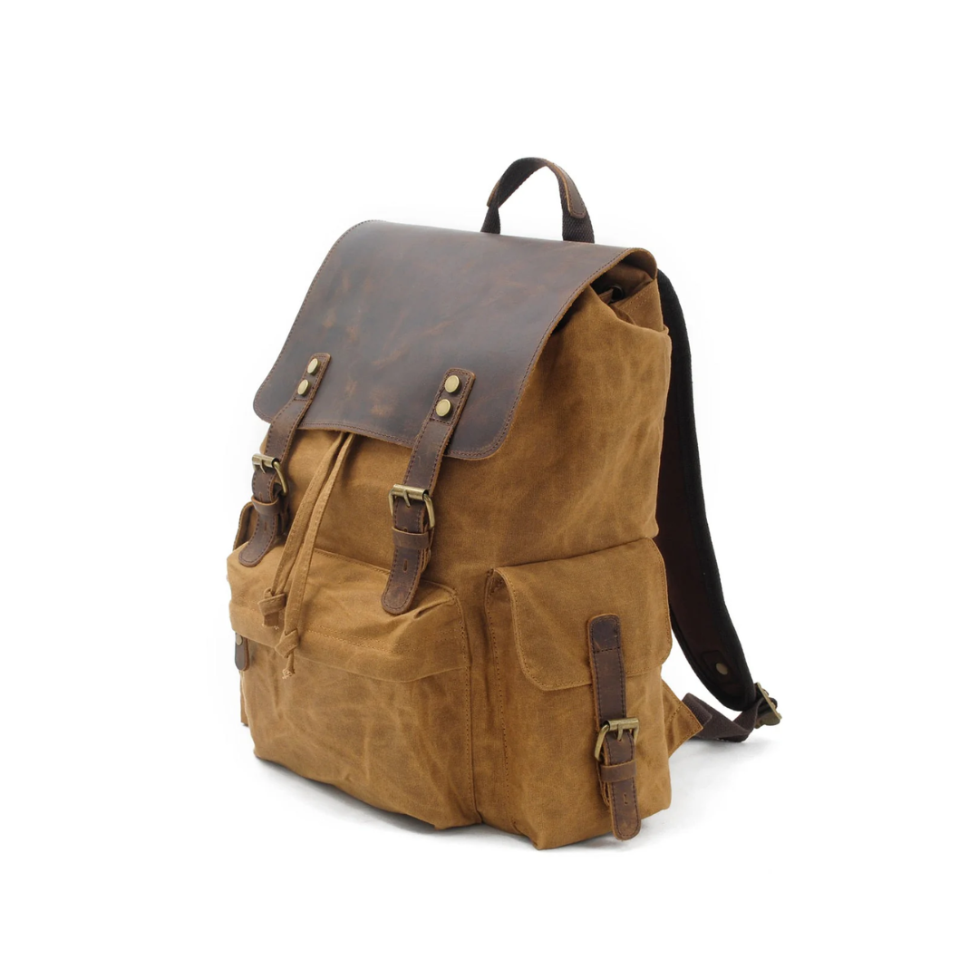 Joey Waxed Canvas Flap Backpack