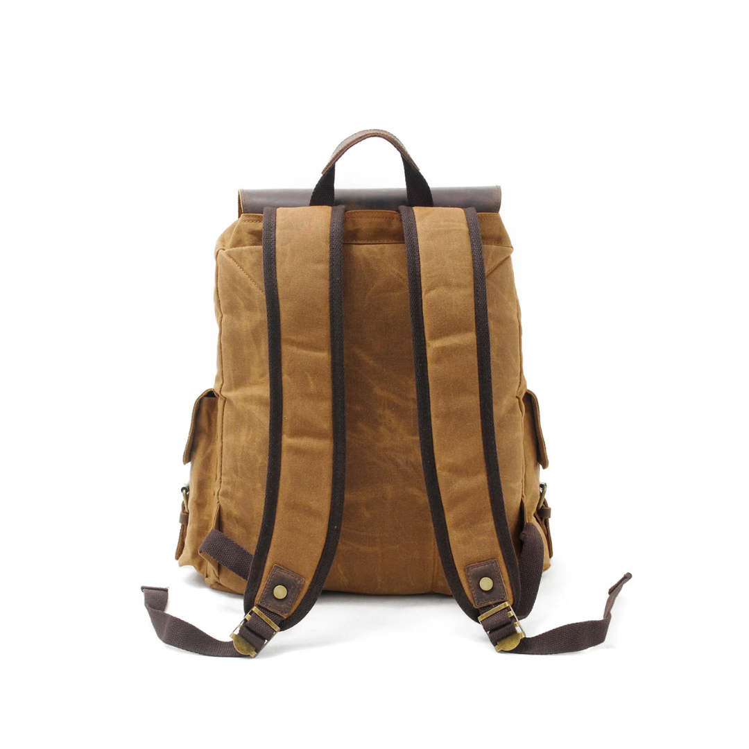 Joey Waxed Canvas Flap Backpack