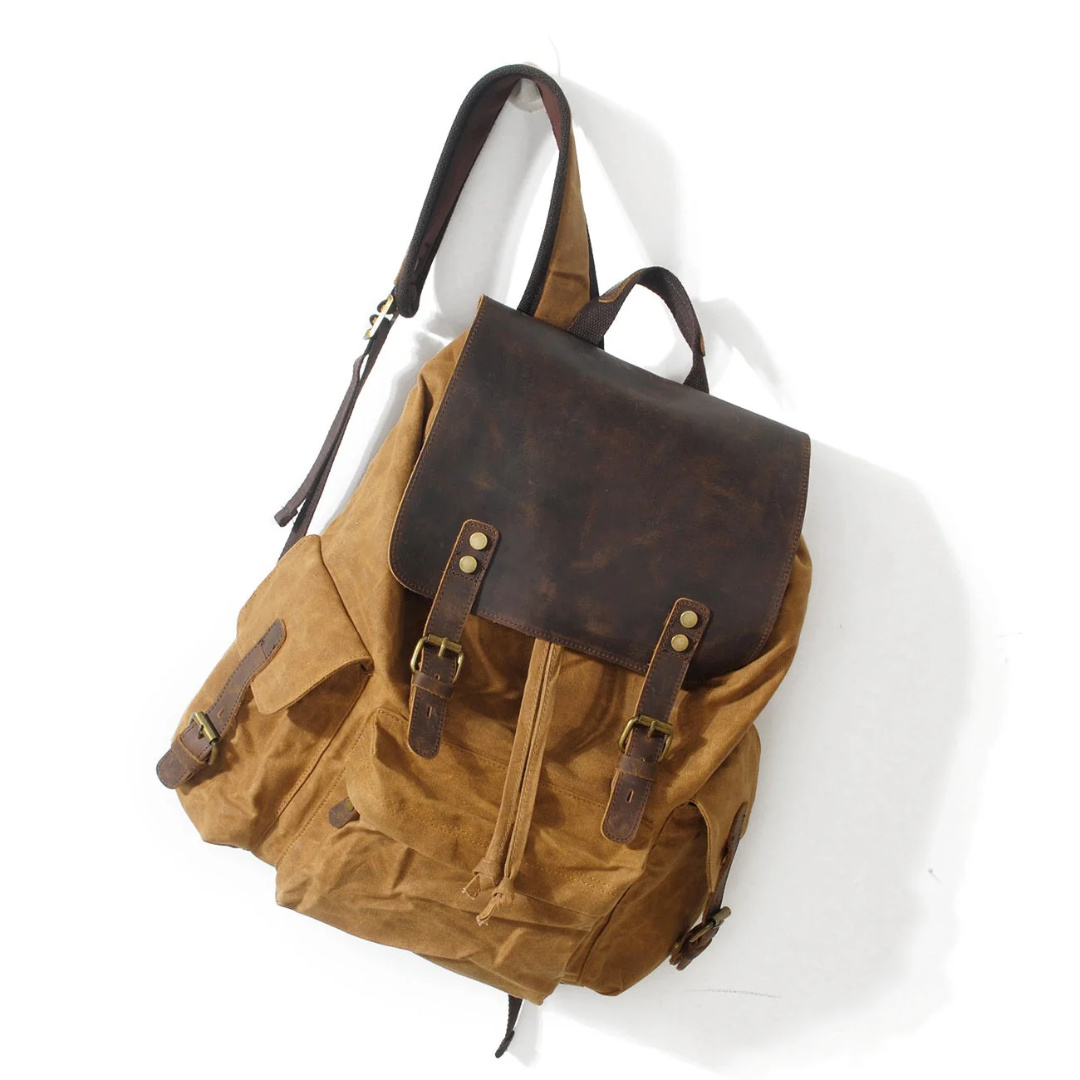 Joey Waxed Canvas Flap Backpack