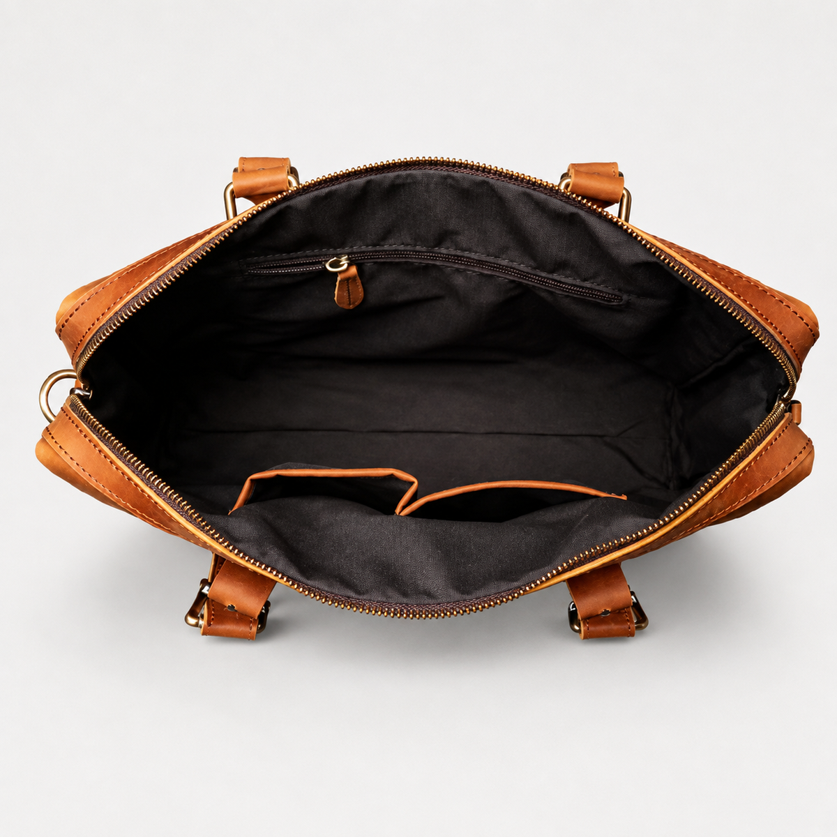 Thornton Wide-Opening Leather Briefcase